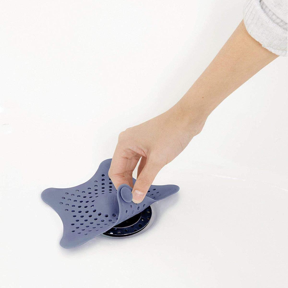0829 Silicone Star Shaped Sink Filter Bathroom Hair Catcher Drain Strainers for Basin DeoDap 0829 Silicone Star Shaped Sink Filter Bathroom Hair Catcher Drain Strainers for Basin DeoDap